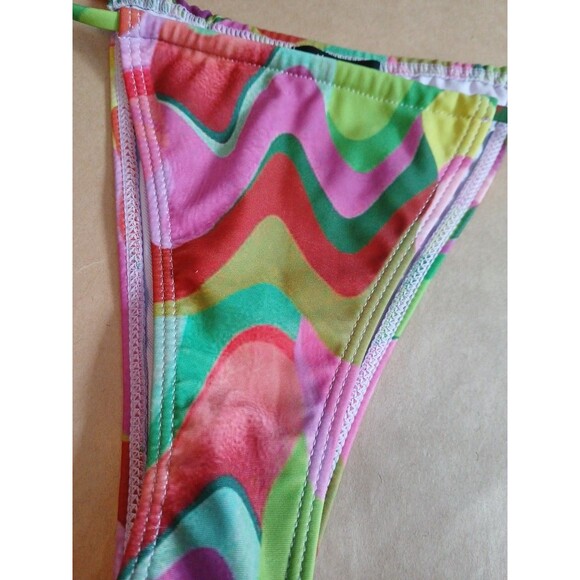 Nasty Gal Bikini Bottom Womens 4 Retro Psychedelic Rave - Picture 2 of 8
